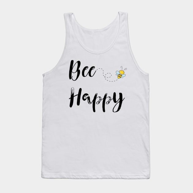 Cute BEE HAPPY Honeybee Gifts Tank Top by gillys